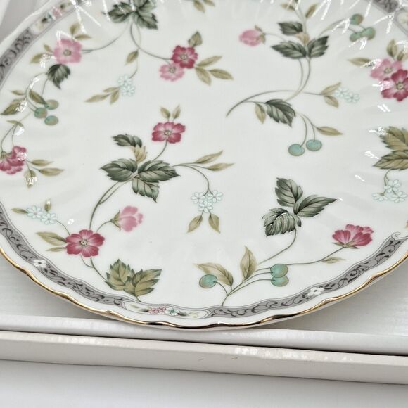 Andrea by Sadek Garden Splendor Cake Plate / Server Serving Set Porcelain 10.5" - Picture 14 of 14